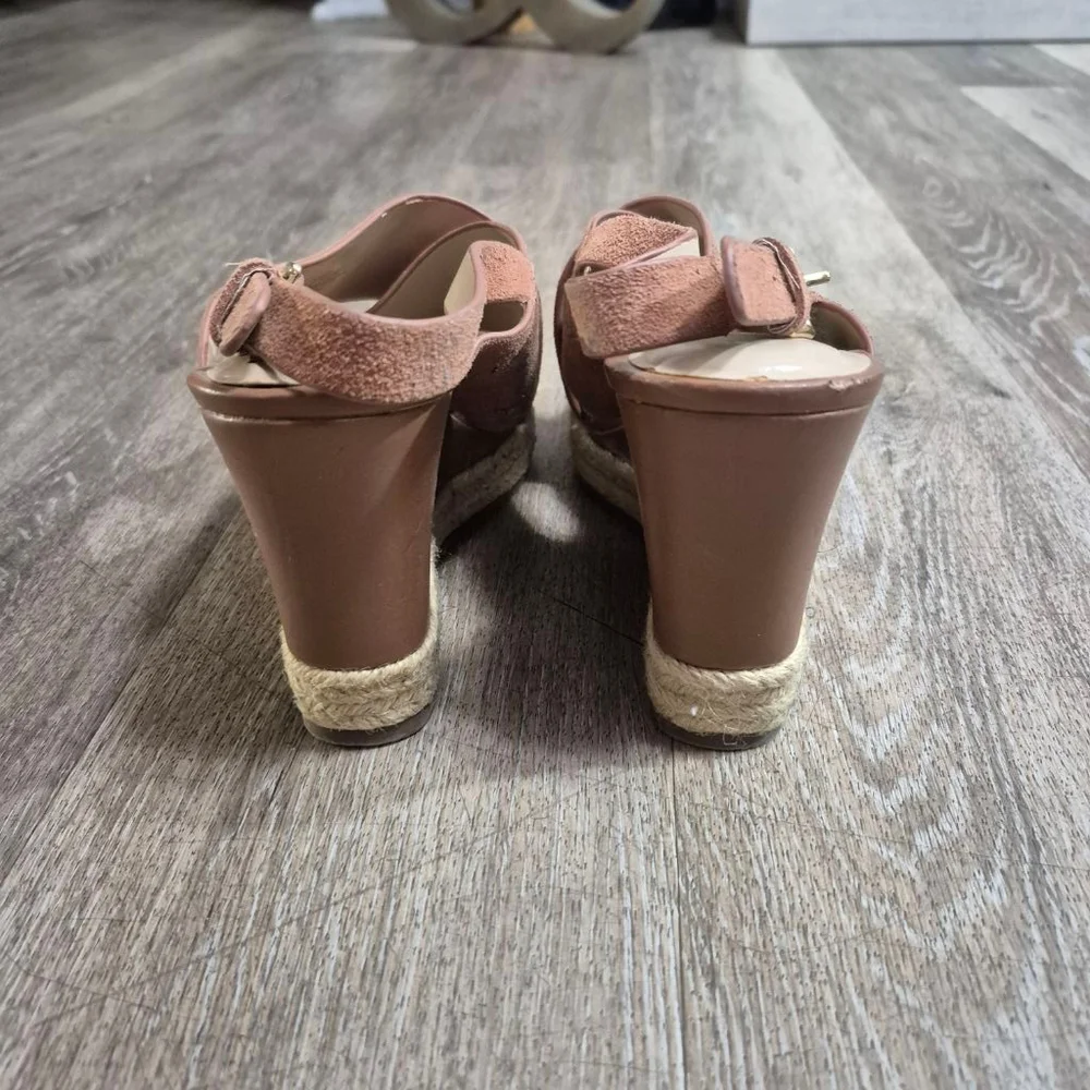 Women's H Halston Brown Wedge‎ Sandals 7.5